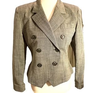 DIOR Petite fitted cropped Blazer Gray Herringbone back in style   Sz 6 P